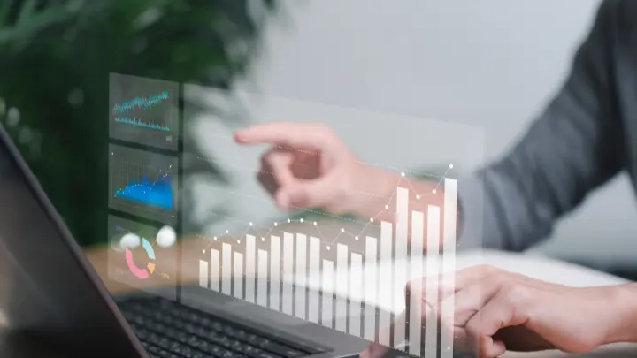 A 3D chart and an individual using it.