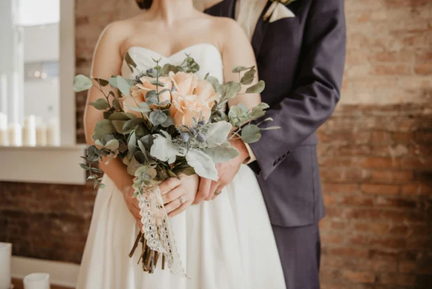 A couple on their wedding day